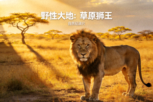 纪录片封面 - 野生动物狮子在草原上