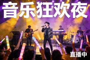 直播视频封面 - 音乐表演现场观众互动